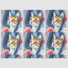 Beliebte schöne Niedliche Wasserfarben Katze Samml Seidenpapier