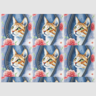 Beliebte schöne Niedliche Wasserfarben Katze Samml Seidenpapier