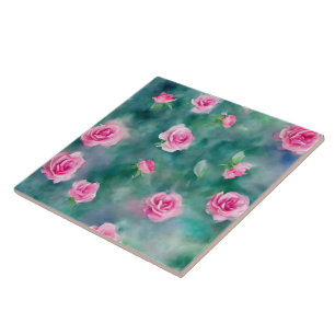 Beliebte schöne Wasserfarben Rosengarten Sammlung Fliese