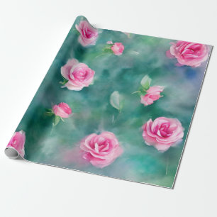 Beliebte schöne Wasserfarben Rosengarten Sammlung Geschenkpapier