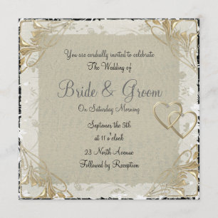 Beliebte und elegante alte Papier-Hochzeitseinladu Einladung