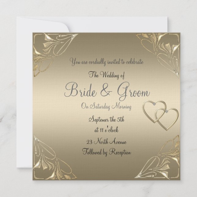 Beliebte und elegante Einladung zur Hochzeit von K (Vorderseite)