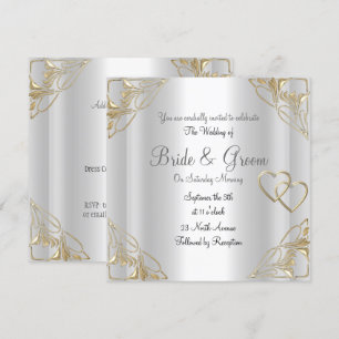 Beliebte und elegante silberne Hochzeitseinladung Einladung