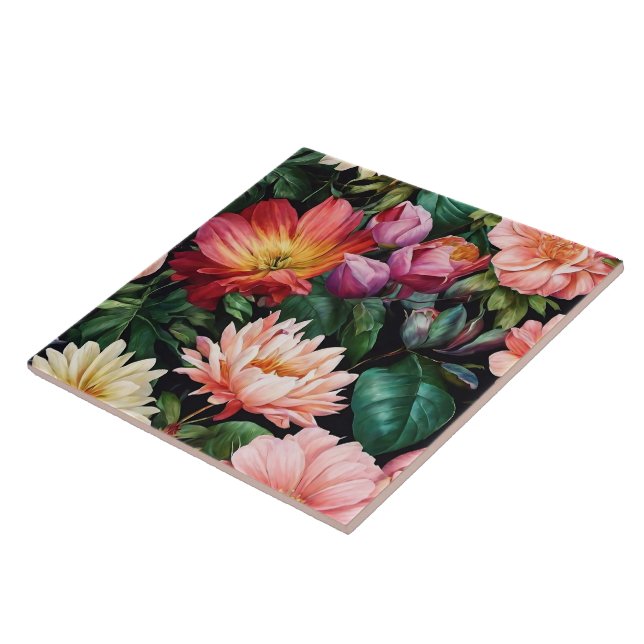 Beliebte Wasserfarben Vintage Blumensammlung Fliese (Seite)