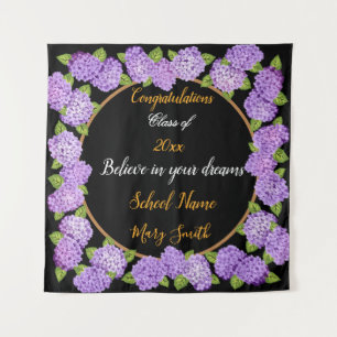 Beliebter lila Blumen-Teppich zum Anpassen Wandteppich