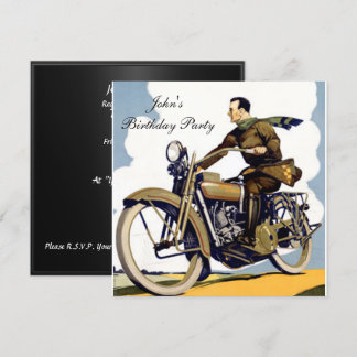 Beliebtes Art-Déco-Motorrad Einladung