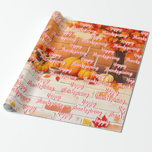 Beliebtes Glück Thanksgiving Schöner Fall Geschenkpapier