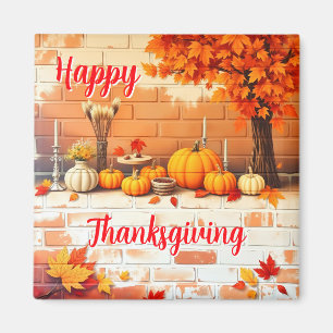 Beliebtes Glück Thanksgiving Schöner Fall Magnet