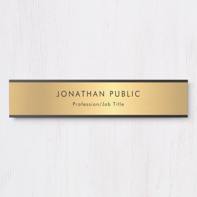 Beliebtes Gold-Look glamouröse moderne Vorlage Türschild (Vorderseite )