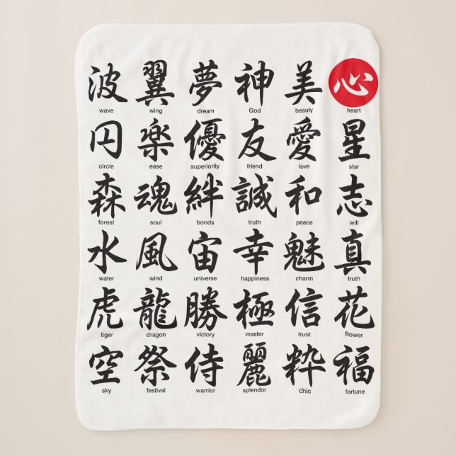 Beliebtes japanisches Kanji Sherpadecke (Vorderseite)