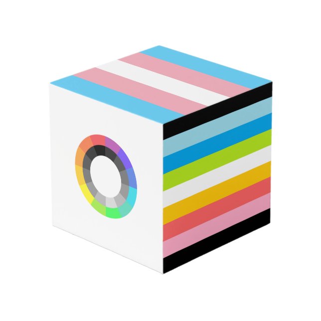 Beliebtes MOGAI/LGBT/Quee Flag Foto Cube Würfel (Vorderseite Schrägansicht)