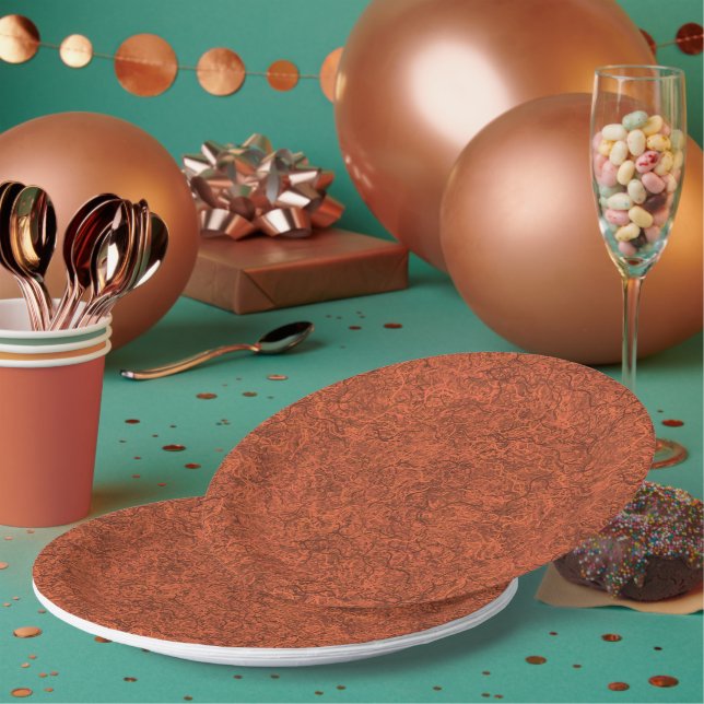 Beliebtes Muster in Burnorange Pappteller (Multi)