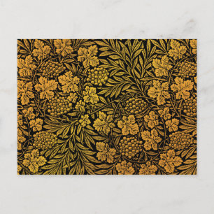 Beliebtes Muster von William Morris, Golden Floral Postkarte