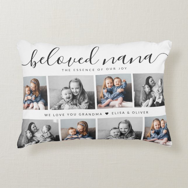 Beliebtes Nana Oma Custom Family Foto Keepake Dekokissen (Vorderseite)