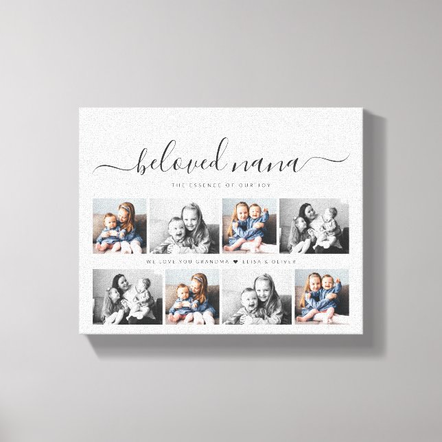 Beliebtes Nana Oma Custom Family Foto Keepake Leinwanddruck (Vorderseite)