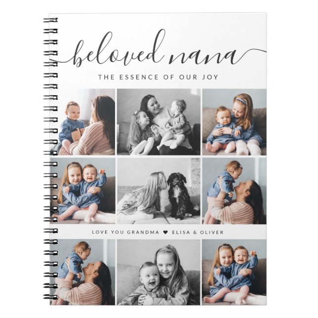 Beliebtes Nana Oma Custom Family Foto Keepake Notizblock (Vorderseite)