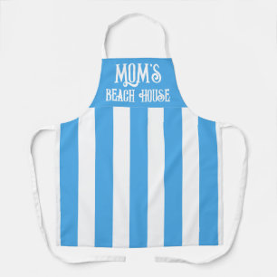 Beliebtes Personalisiertes Blau und Weiß breiter S Schürze