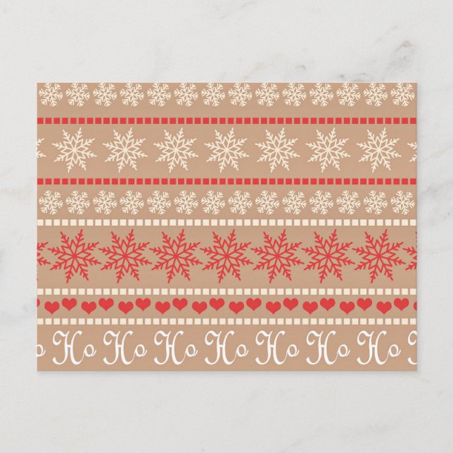 Beliebtes Weihnachtsmuster Postkarte (Vorderseite)