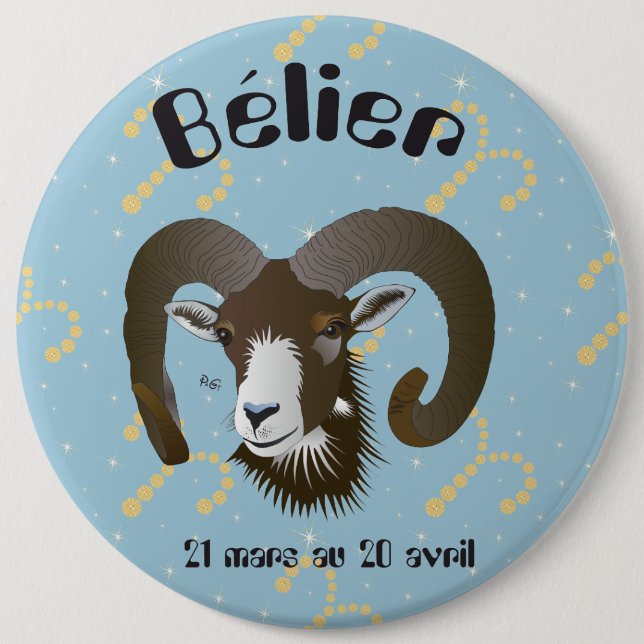 Bélier 21 Mars 20 avril Boutons - Abzeichen Button (Vorderseite)