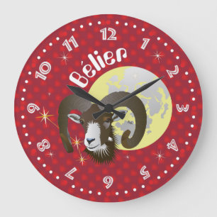 Bélier 21 Mars, 20 avril Horloges Große Wanduhr