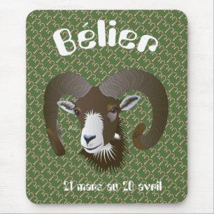 Bélier 21 Mars, 20 avril Tapis de souris Mousepad