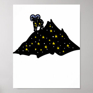 Bélier sur Space Mountain Affiche de silhouette