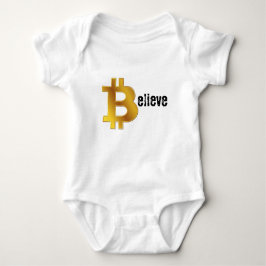 BELIEVE BTC Krypto goldenes Geschenk Bitcoin Baby Strampler