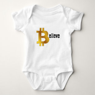 BELIEVE BTC Krypto goldenes Geschenk Bitcoin Baby Strampler