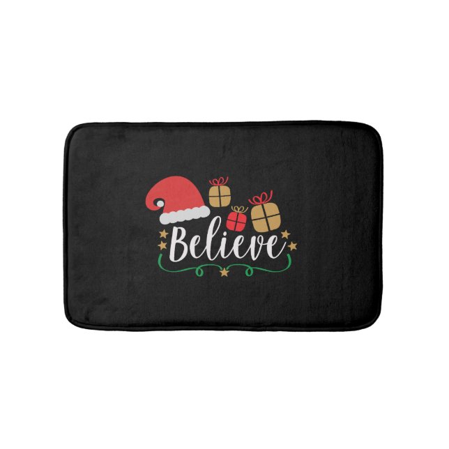 Believe - Christmas Believe, Santa Hat, Santa Badematte (Vorderseite)