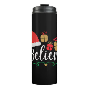 Believe - Christmas Believe, Santa Hat, Santa Thermosbecher