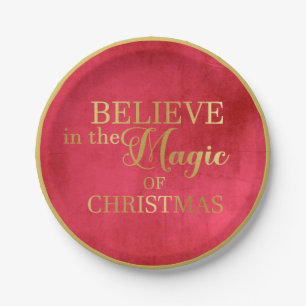 BELIEVE im Zauber des Weihnachtsgolden Pappteller