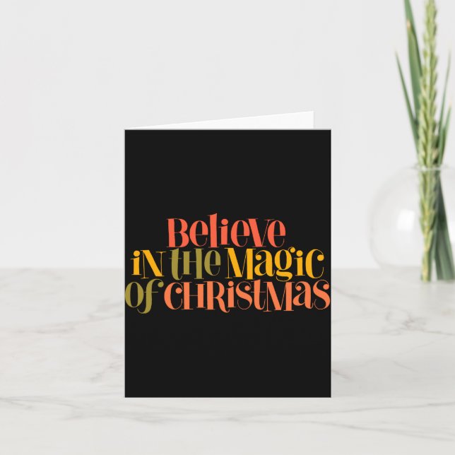 Believe In The Magic Of Christmas Retro Style T Sh Karte (Vorderseite)