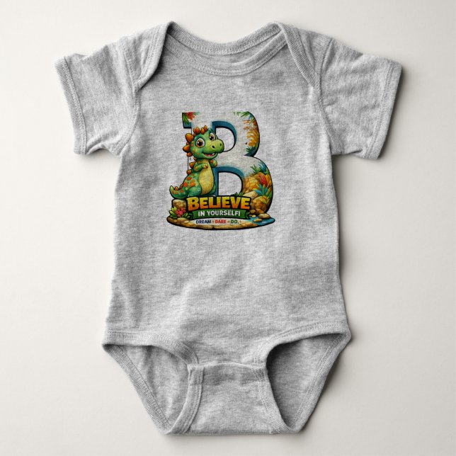 ✨ “Believe in Yourself” Baby Jersey Bodysuit 👶💚 Strampler (Vorderseite)