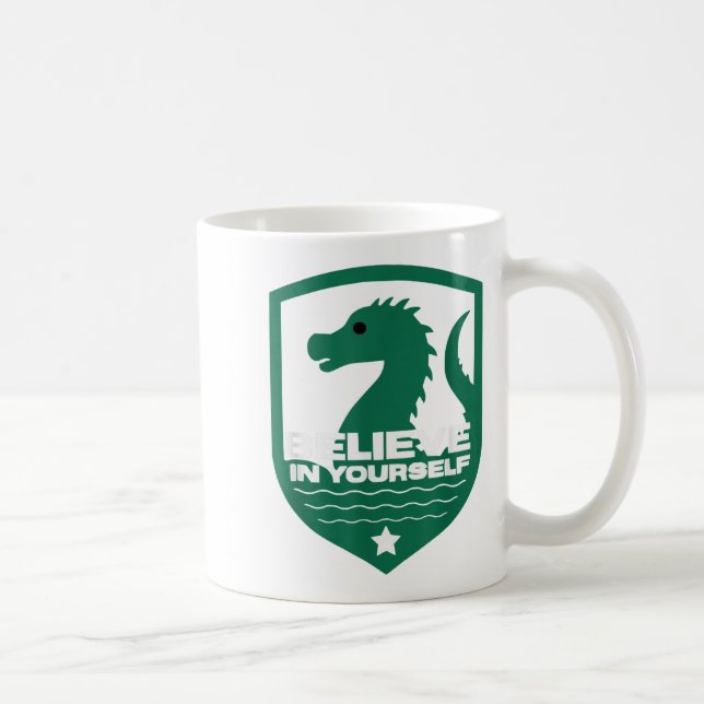 Believe In Yourself Funny Motivational Loch Ness M Kaffeetasse (Rechts)