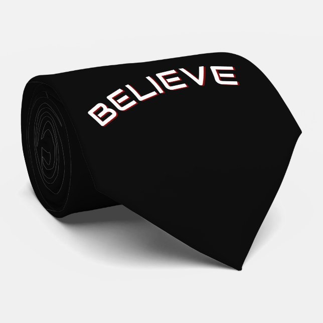 ‘Believe’ Inspirational Quote  Krawatte (Gerollt)