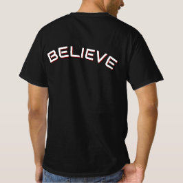 Believe Inspirational Quote Men’s Black Tee 