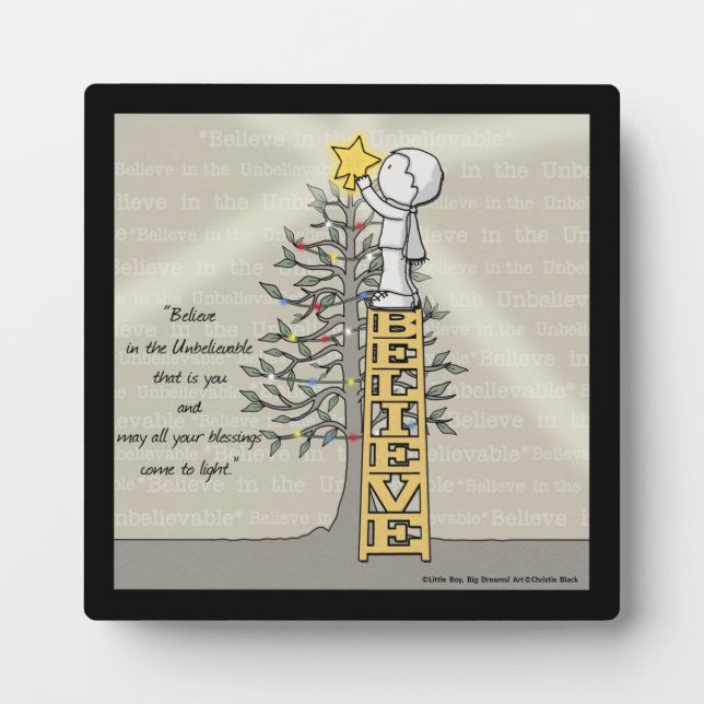 Believe Ladder -Christmas Tree Fotoplatte (Vorderseite)