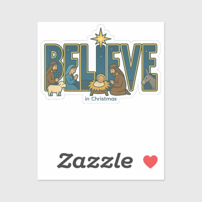 Believe Nativity Aufkleber (Blatt)