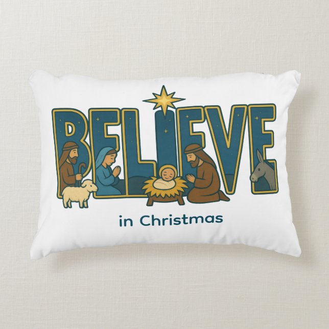 Believe nativity  dekokissen (Vorderseite)