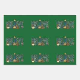 Believe nativity  geschenkpapier set