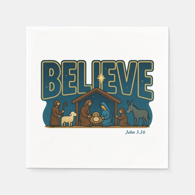 Believe Nativity Serviette (Vorderseite)