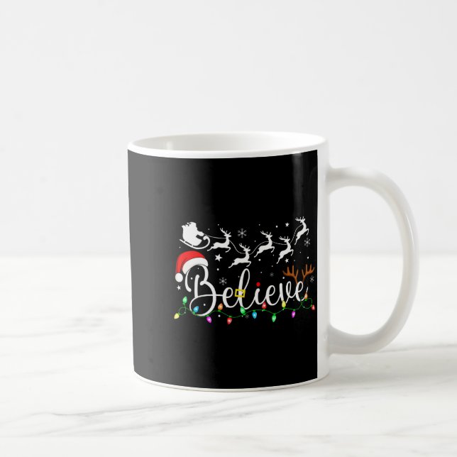 Believe Santa Claus Believe Christmas Matching Paj Kaffeetasse (Rechts)