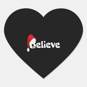 Believe Shirt Christmas Party Herz-Aufkleber