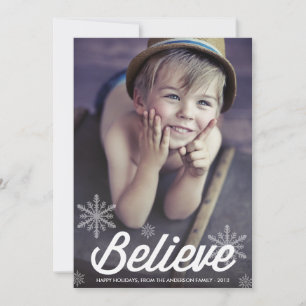 BELIEVE SNOWFLAKES   FERIENFOTOKARTE FEIERTAGSKARTE