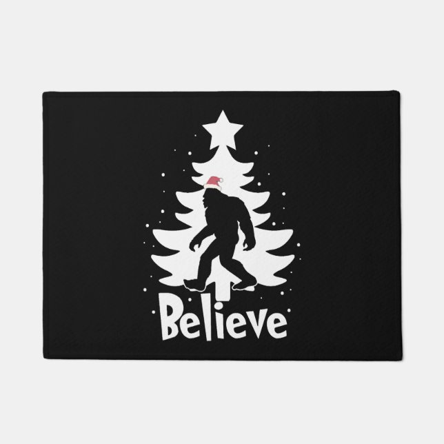 Believe Yeti Bigfoot Sasquatch Christmas Santa Fußmatte (Vorderseite)
