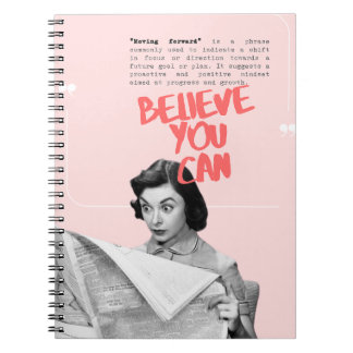 Believe You Can Pink Notebook Notizblock