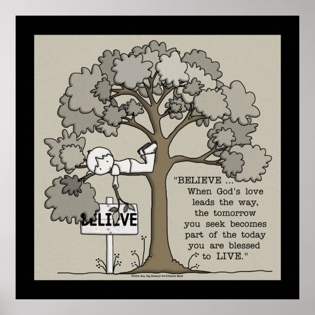 BELIEVE zum LIVE-Platz mit schwarzer Grenze Poster (Vorne)