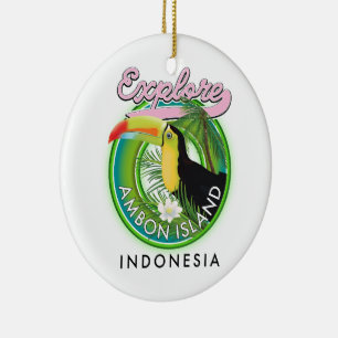 Belitung Indonesien Reise Logo Classic Round Aufkl Keramik Ornament