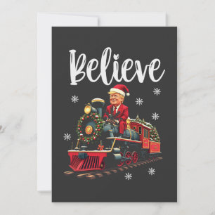 Belive Trump reiten eine Bahn Weihnachtsfeier Schü Dankeskarte
