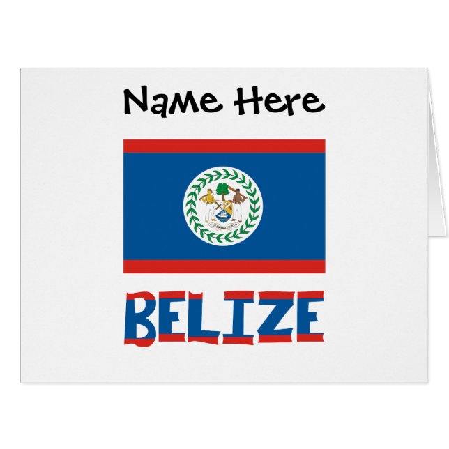 Belize and Belizean Flag Personalized  (Vorderseite (Horizontal))
